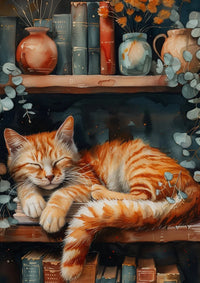 Thumbnail for Toile chat et livres style dark academia | Ma Maison Chat