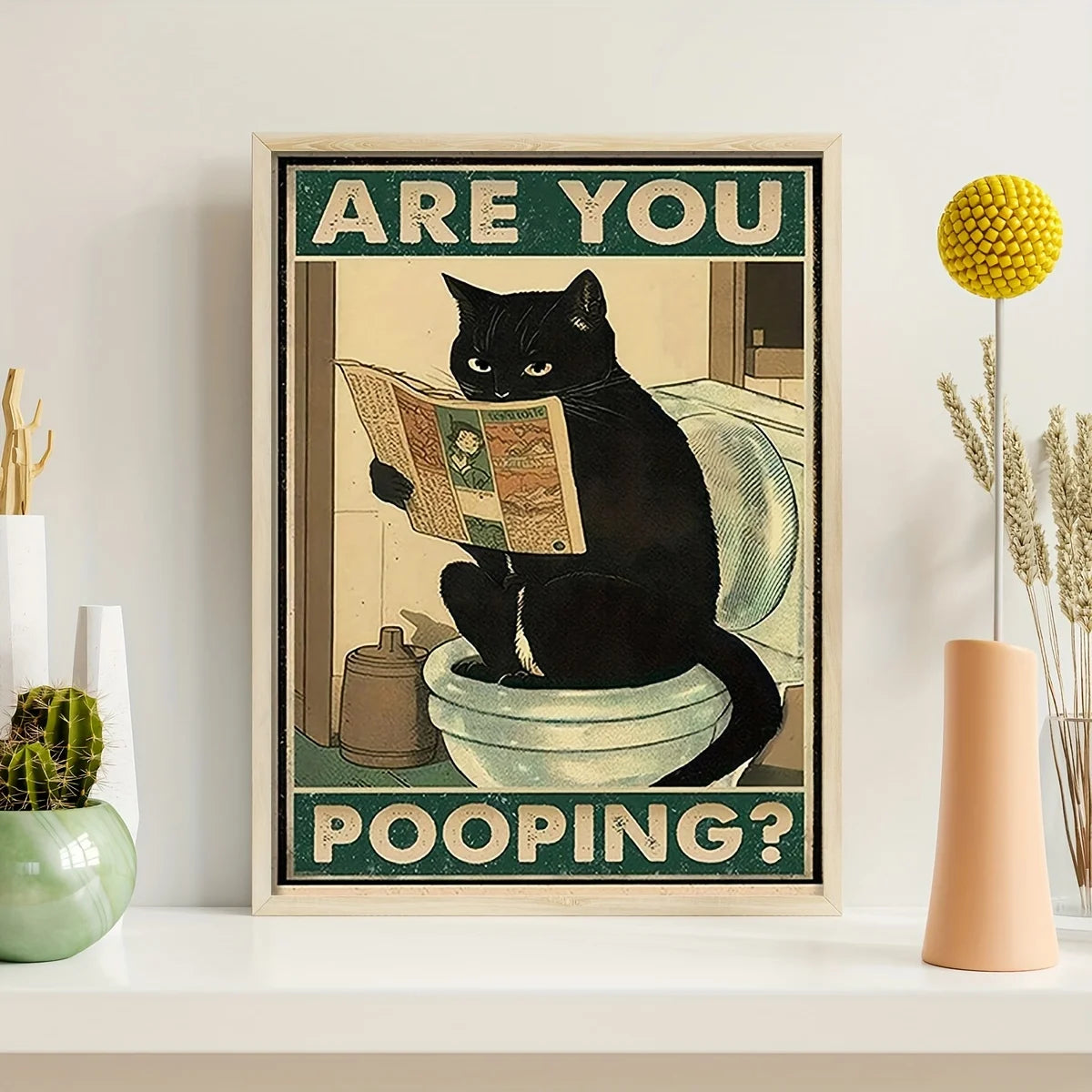 Affiche chat noir humour "You Are Pooping" | Ma Maison Chat