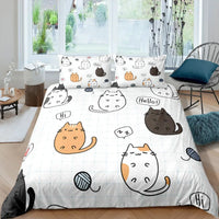 Thumbnail for Parure de Lit Blanc Chats Mignons | Ma Maison Chat