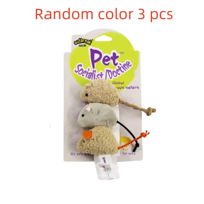 Lot de 3 Souris en Peluche pour Chat | Ma Maison Chat