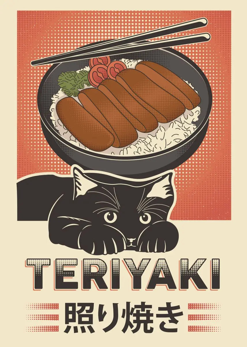 Poster Chat Noir Sushi Ramen | Ma Maison Chat