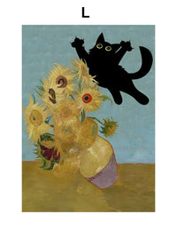 Thumbnail for Poster humoristique chat noir style Van Gogh Matisse Monet | Ma Maison Chat
