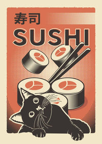 Thumbnail for Poster Chat Noir Sushi Ramen | Ma Maison Chat