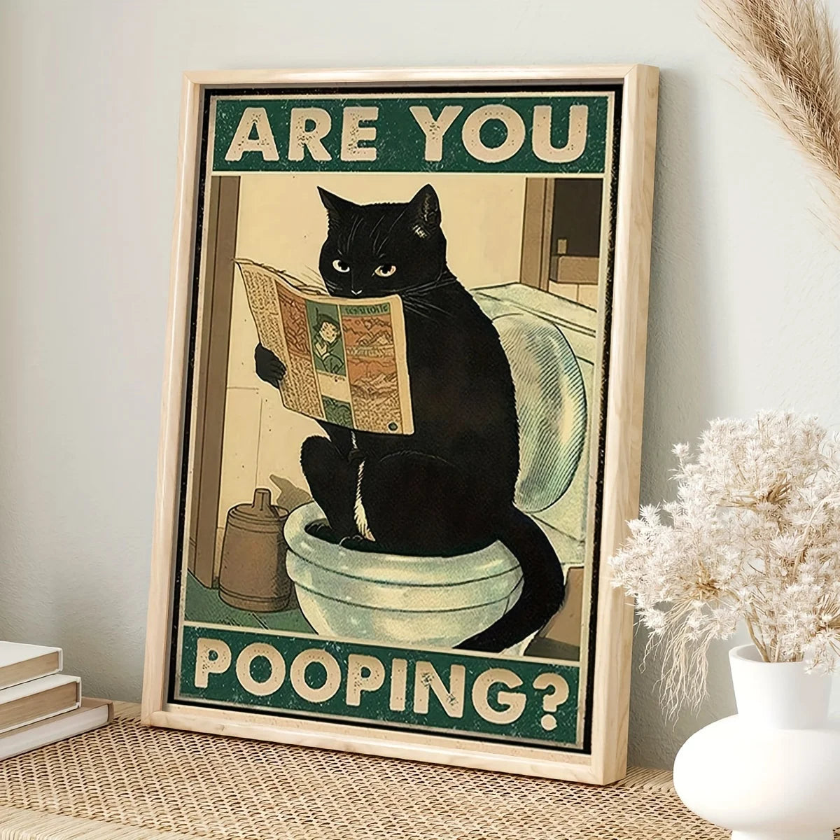 Affiche chat noir humour "You Are Pooping" | Ma Maison Chat