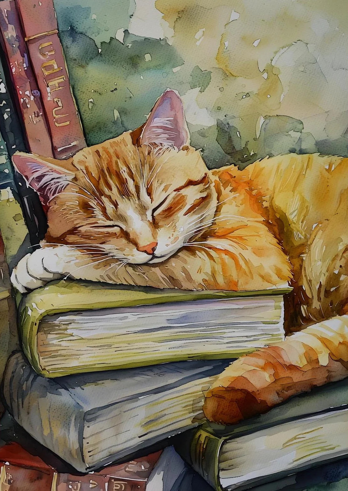 Toile chat et livres style dark academia | Ma Maison Chat