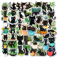 Thumbnail for Stickers chat noir & plantes | Ma Maison Chat