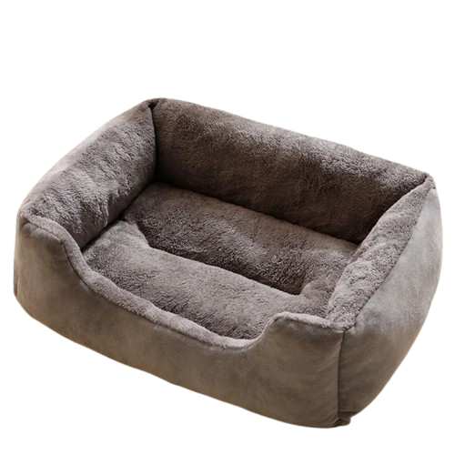 Panier gris pour chat en peluche | Ma Maison Chat