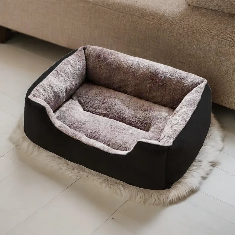 Panier Douillet Noir en Peluche pour Chat | Ma Maison Chat