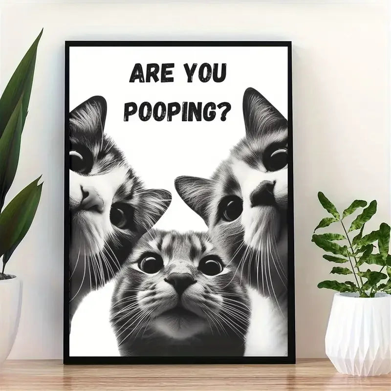 Affiche chat noir humour "You Are Pooping" | Ma Maison Chat