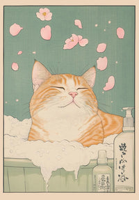 Thumbnail for Toile japonaise chat dans une baignoire | Ma Maison Chat