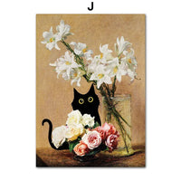 Thumbnail for Poster humoristique chat noir style Van Gogh Matisse Monet | Ma Maison Chat