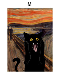 Thumbnail for Poster humoristique chat noir style Van Gogh Matisse Monet | Ma Maison Chat