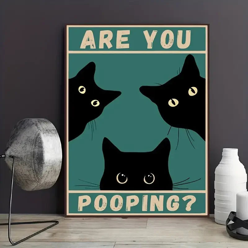 Affiche chat noir humour "You Are Pooping" | Ma Maison Chat