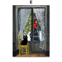 Thumbnail for Poster humoristique chat noir style Van Gogh Matisse Monet | Ma Maison Chat