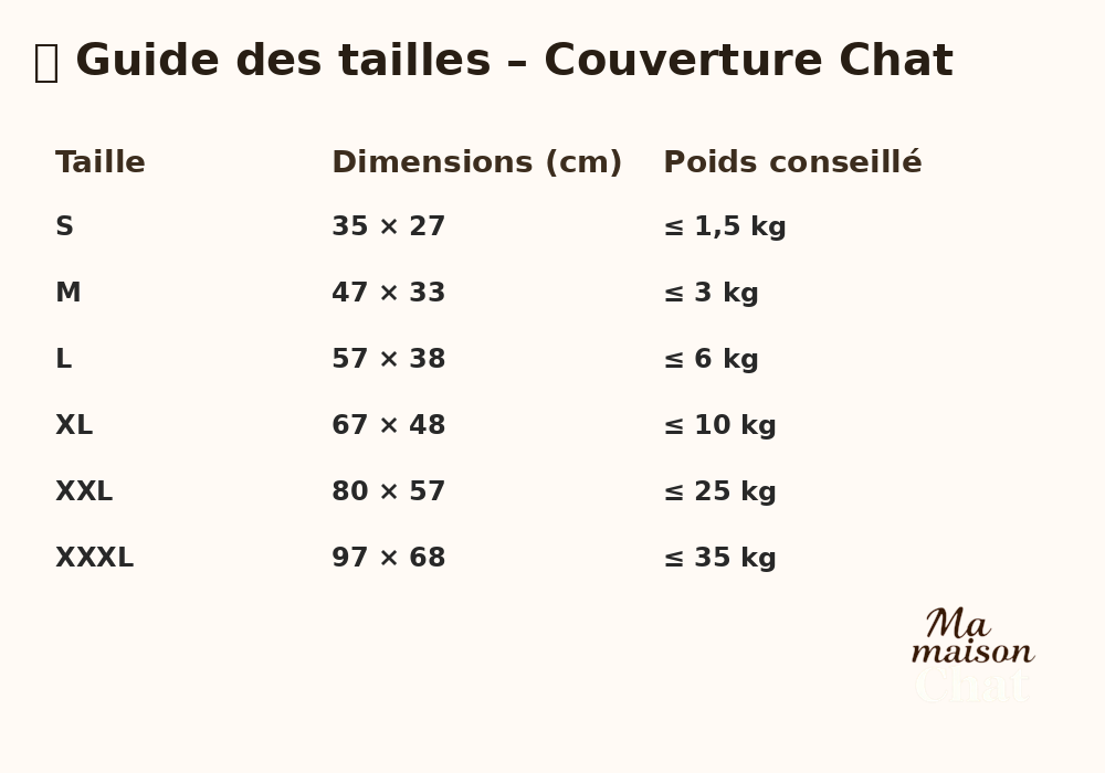 Guide Des Tailles Tapis